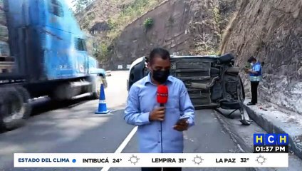¡Dos heridos, deja volcamiento en “La Cuesta de La Virgen”, Comayagua!