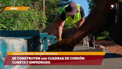 Se construyen 100 cuadras de cordón cuneta y empedrado