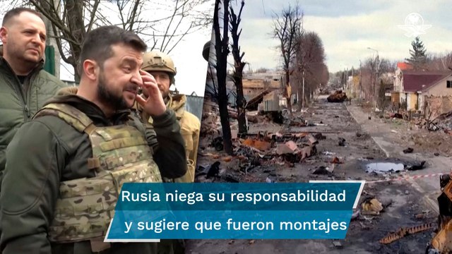 Así reaccionó Volodimir Zelensky al llegar a Buchan, ciudad masacrada por tropas rusas