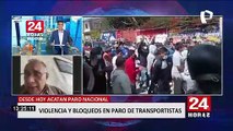 Martín Ojeda: esta paralización es promovida por autos colectivos y combis informales