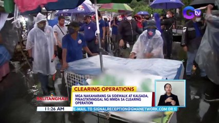 Mga nakaharang sa sidewalk at kalsada, pinagtatanggal ng MMDA sa clearing operation | BT