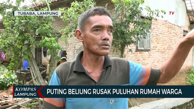 Puting Beliung Sapu Puluhan Rumah di Tulang Bawang Barat