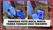 Beredar Foto Bocil Minta Tanda Tangan Ustaz Usai Tarawih, Warganet Nostalgia