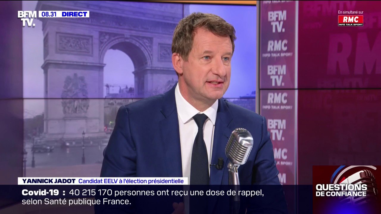 Yannick Jadot appelle à "un embargo sur le gaz et le pétrole russe" pour éviter d'alimenter la guerre en Ukraine