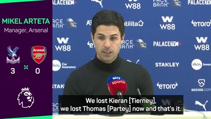 'No excuses but we've never had a big squad' - Arteta