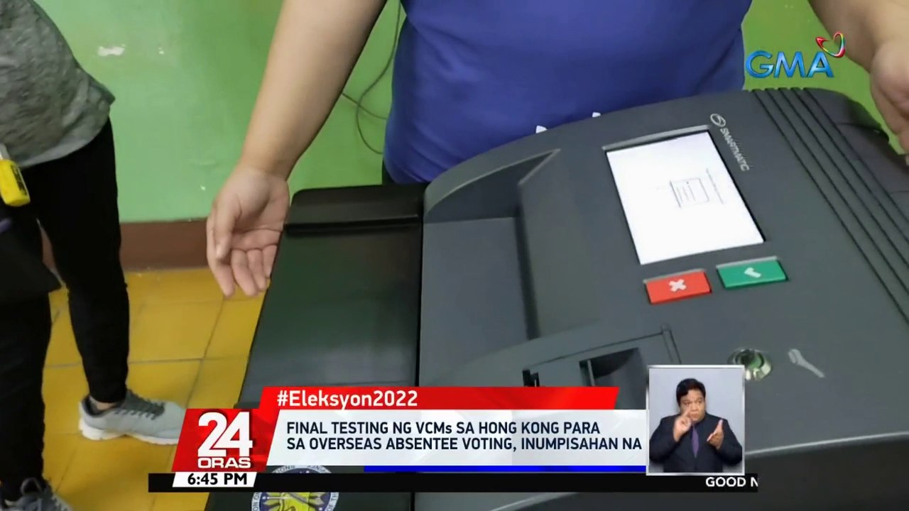 Final testing ng VCMs sa Hong Kong para sa overseas absentee voting, inumpisahan na | 24 Oras