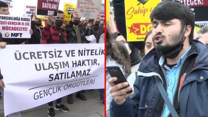 İBB önünde toplu ulaşıma gelen zamlar protesto edildi