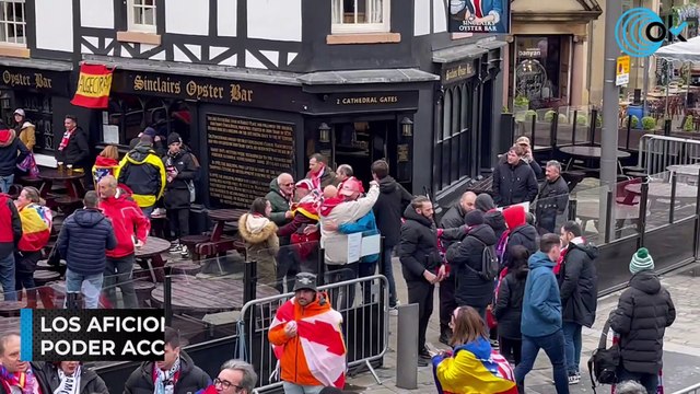 Los aficionados del Atlético, cacheados para poder acceder a Shambles Square