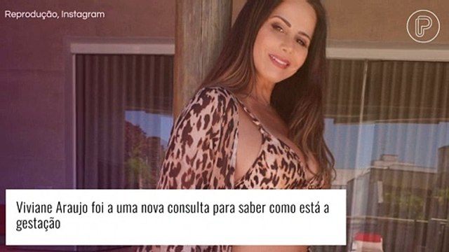 Viviane Araujo se surpreende com ganho de peso aos 4 meses de gravidez: 'Meu Deus'