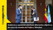 Gobierno y oposición plantean diferentes objetivos de cara a la reunión de Feijóo y Sánchez