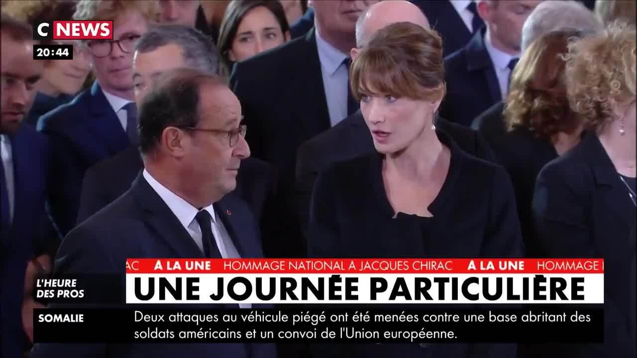 VIDEO - Carla Bruni choquée par François Hollande aux obsèques de Jacques Chirac : ce qu'il lui a dit