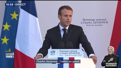VOICI Hommage national à Charles Aznavour : l’émouvant discours d’Emmanuel Macron