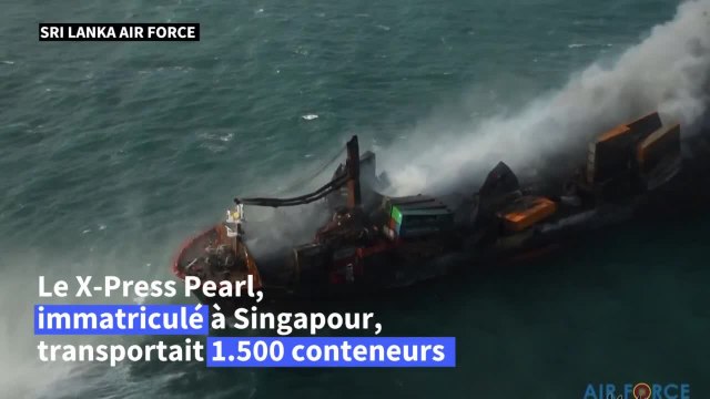 Navire en feu au Sri Lanka: interrogatoire de l'équipage, évaluation des dommages écologiques