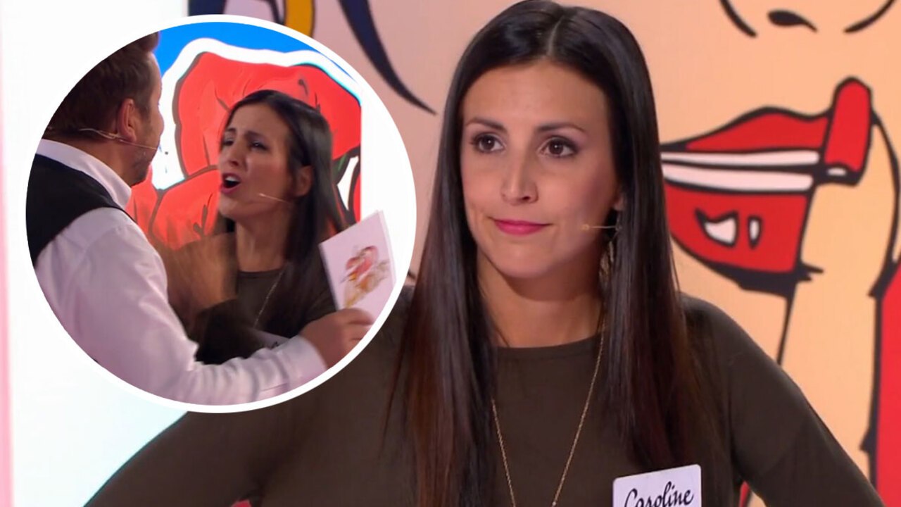 VOICI Les Z'amours   hystérique, une candidate se jette sur Bruno Guillon en pleine finale