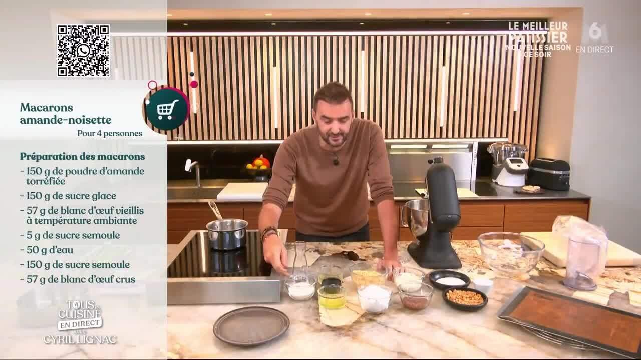 VOICI Tous en cuisine : Cyril Lignac dévoile sa recette de macarons amande-noisette