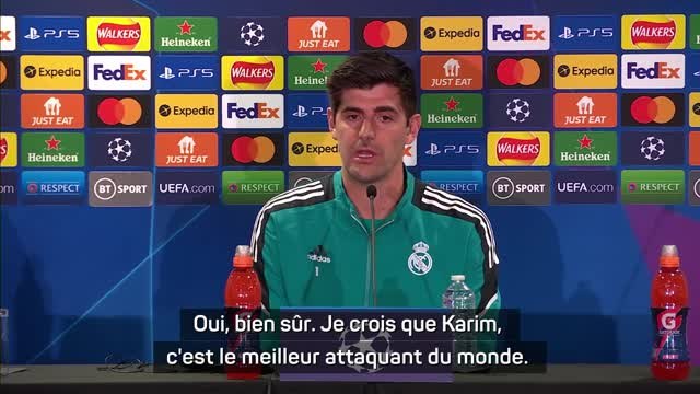 Quarts - Courtois : Benzema est le meilleur attaquant du monde
