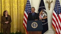 Obama returns to White House for the first time, starts roasting Biden