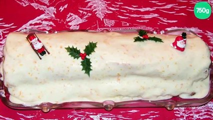 Bûche de Noël légère, fromage blanc et zestes d'orange