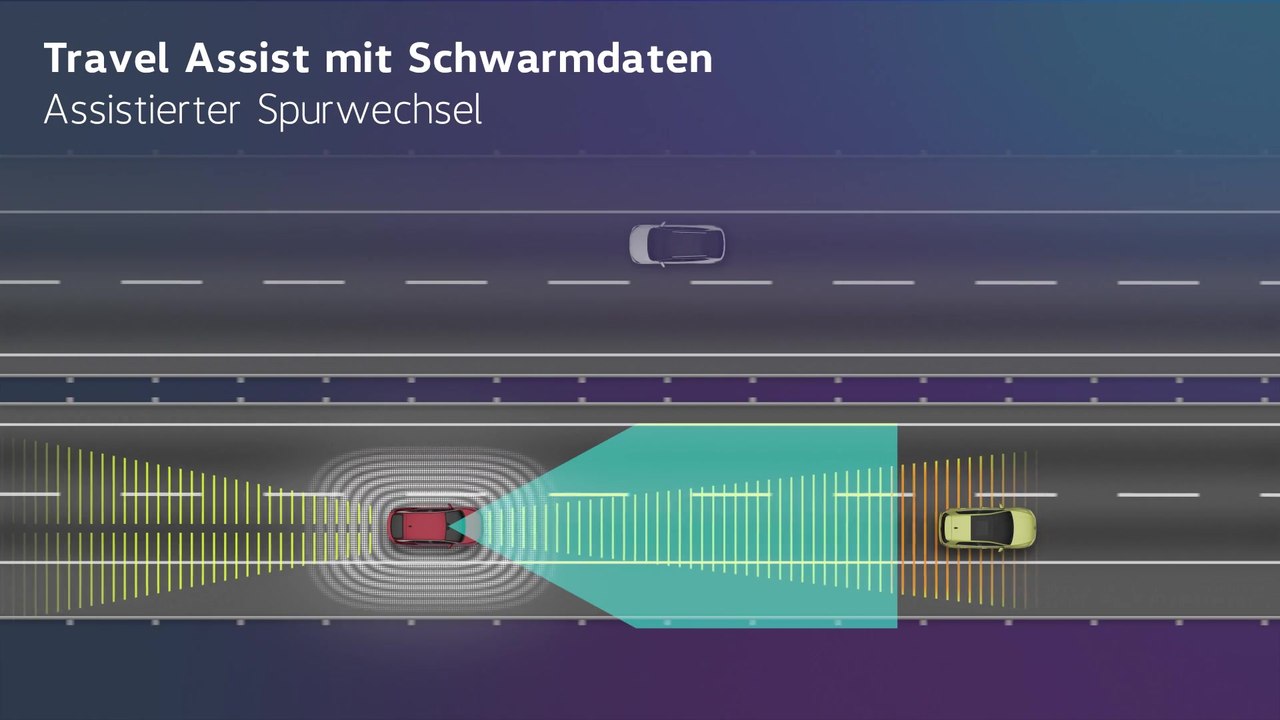 Volkswagen Travel Assist mit Schwarmdaten - Assistierter Spurwechsel