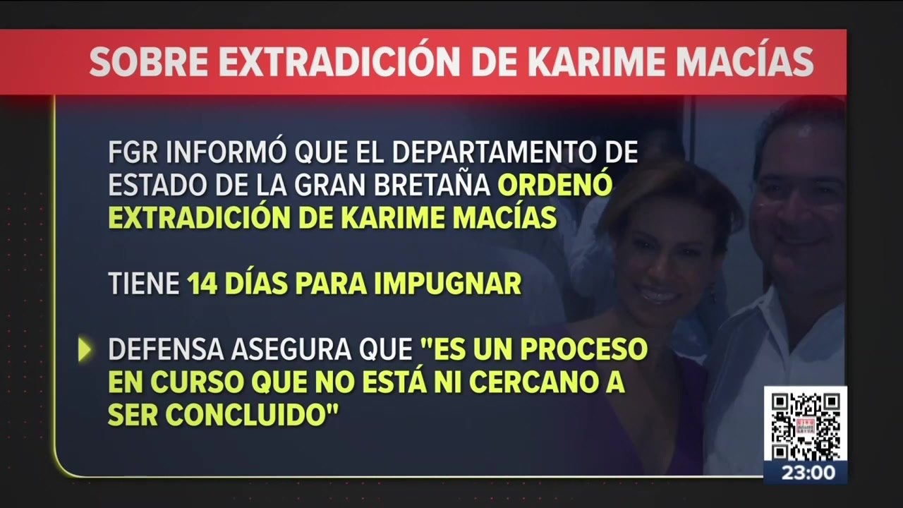 Gran Bretaña ordena extradición de Karime Macías, ex esposa de Javier Duarte