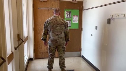 Military Dad Surprises Son Before His Birthday During Gym Class | Happily TV