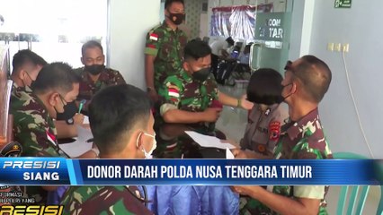 Personel Polda NTT Ikut Berpartisipasi Pada Kegiatan Donor Darah Dalam Rangka HUT TNI