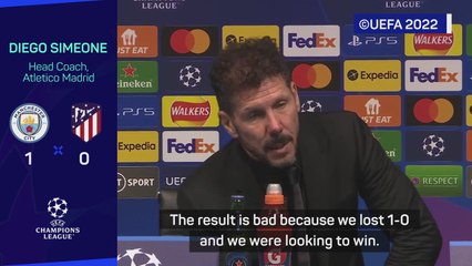 Atleti 'suffered' in Man City defeat - Simeone