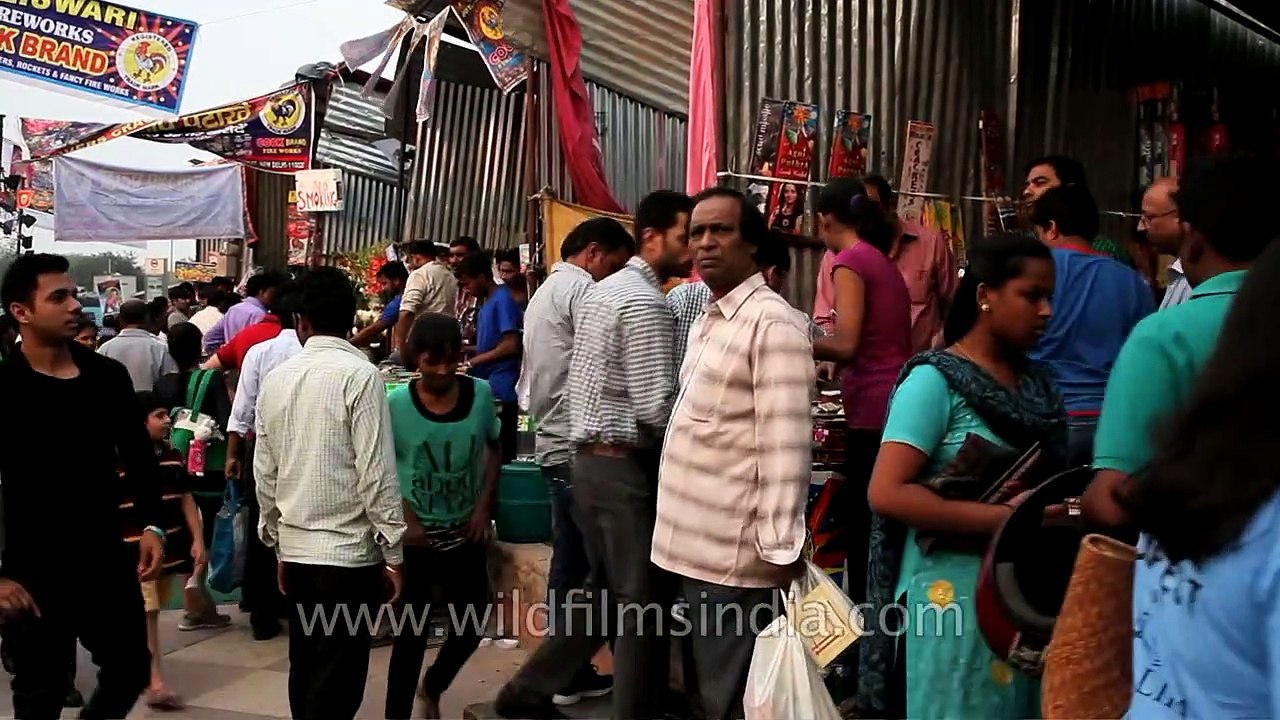 Diwali Shopping _ People busy in buying crackers