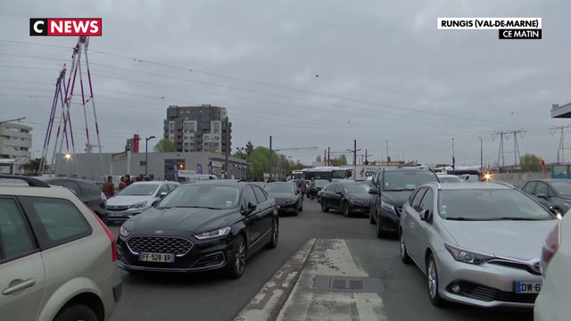 Manifestation des chauffeurs VTC à Rungis