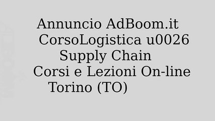 CorsoLogistica u0026 Supply Chain