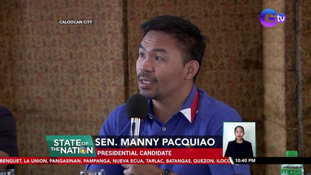Pacquiao, sinabing may nagtangkang kumausap sa kaniyang kampo para pakiusapan siyang umatras sa presidential race | SONA