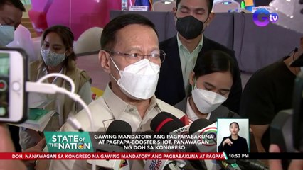 Gawing mandatory ang pagpapabakuna at pagpapa-booster shot, panawagan ng DOH sa kongreso | SONA