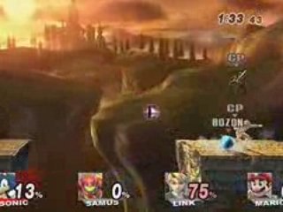 sonic vs samus vs link vs mario_speed brawl mode (extrait)