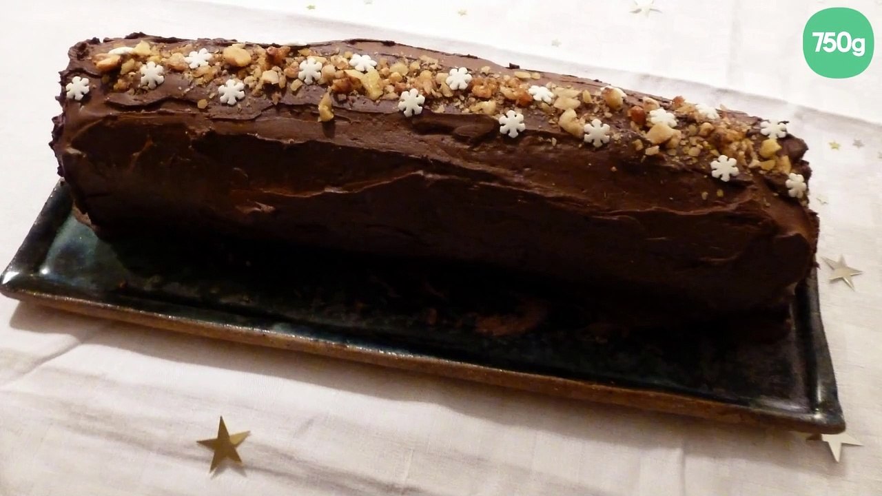 Bûche chocolat noisettes caramélisées