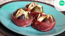 Figues rôties au chèvre et jambon cru