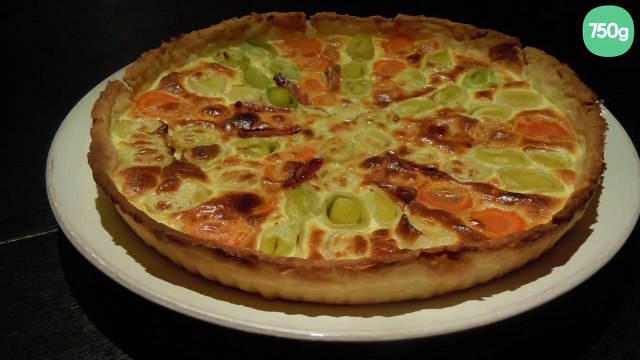 Quiche aux carottes, poireaux et Chavroux