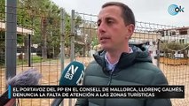 El portavoz del PP en el Consell de Mallorca, Llorenç Galmés, denuncia la falta de atención a las zonas turísticas
