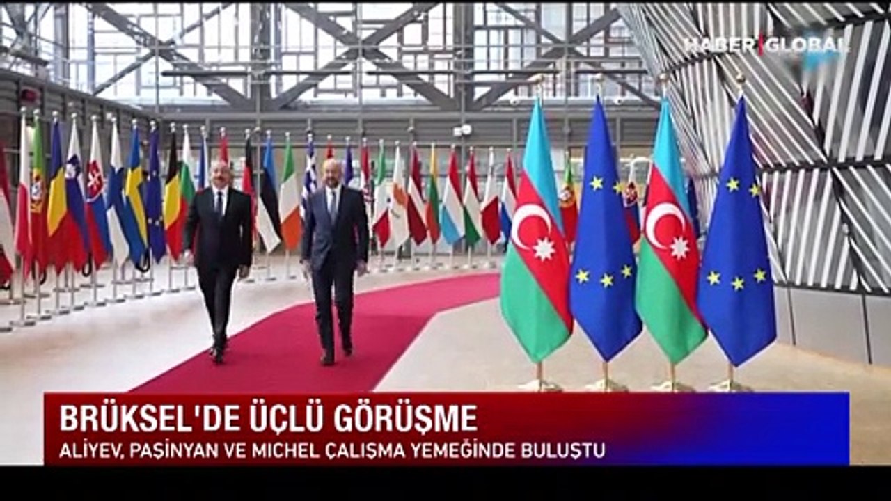 Aliyev, Paşinyan ve AB Konseyi Başkanı Michel görüşmesi başladı