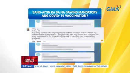 Sang-ayon ka ba na gawing mandatory ang COVID-19 vaccination? | UB