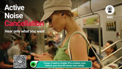 Fones Creative Outlier Pro contam com bateria que dura 60 horas com estojo