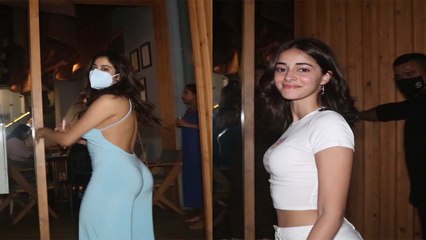 Jhanvi Kapoor और Ananya Pandey  stylish बनकर पहुंची Restaurant; Watch video | FilmiBeat