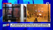 Vándalos causan daños en sede del Ministerio Público y la Corte Superior de Lima