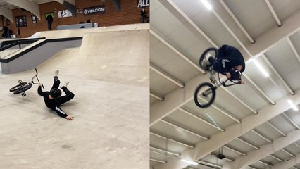 'BMX rider's gutsy attempt at a mid-air front flip ends in a NASTY way'