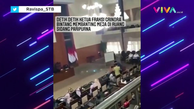 Detik-detik Ketua Fraksi Gerindra Bintang Banting Meja