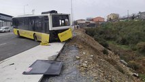 Başakşehir’de İETT otobüsü şarampole uçtu: Facianın eşiğinden dönüldü