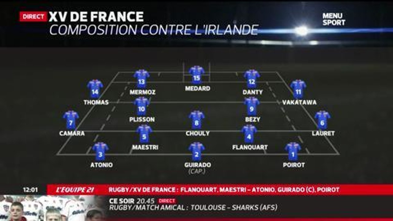 Guy Novès dévoile le XV pour l'Irlande
