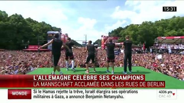 Les champions du monde allemands accueillis par 1 million de supporters à Berlin !