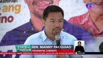 Pacquiao, inalmahan ang sinabi ng isang political analyst na sina Marcos at Robredo na lang ang naglalaban sa pagka-pangulo | SONA
