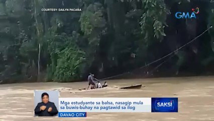 Mga estudyante sa balsa, nasagip mula sa buwis-buhay na pagtawid sa ilog | Saksi