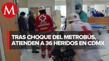 Atienden a 36 heridos por choque de metrobús en CdMx